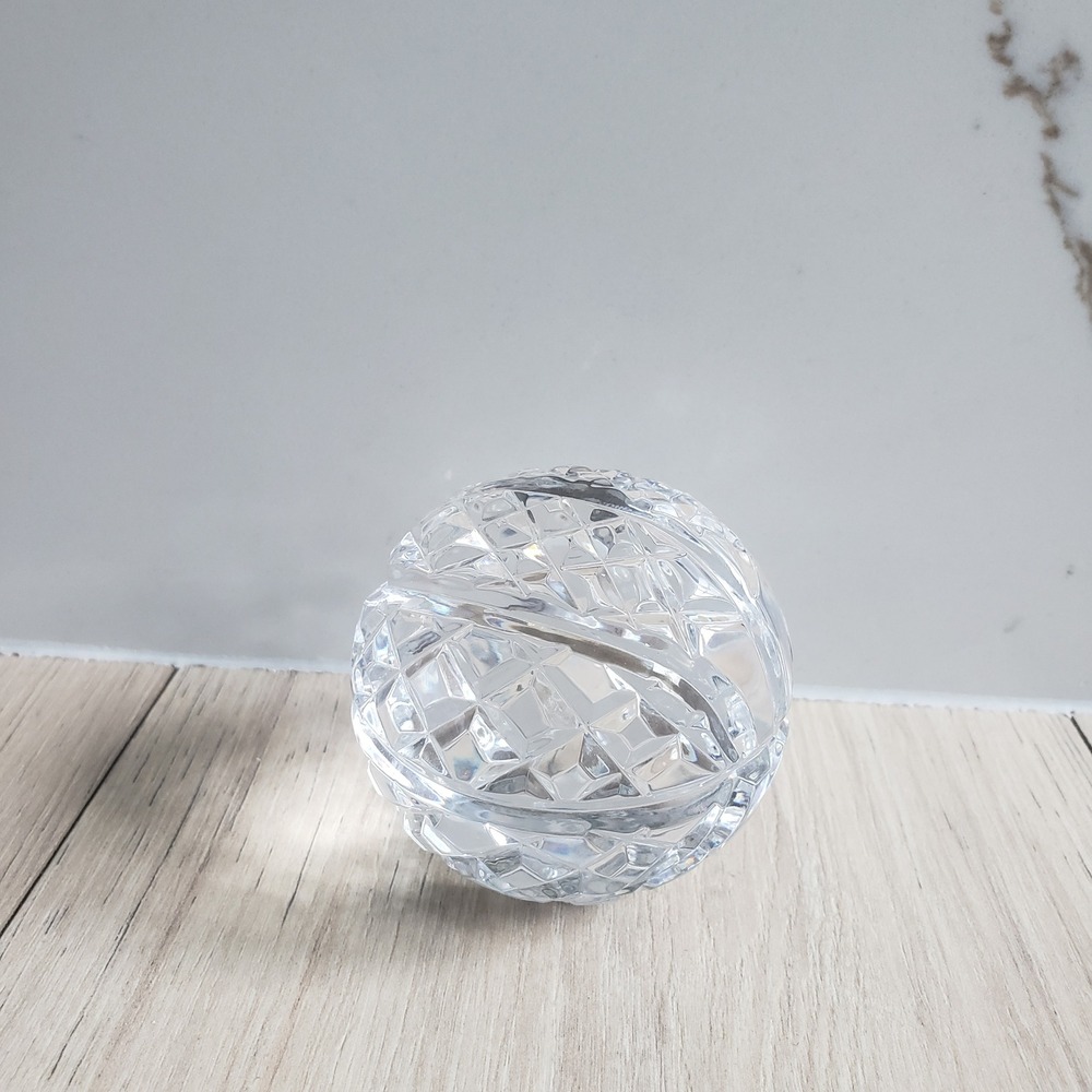 Waterford Crystal Basketball Figurine Cut Glass Paperweights Ball Sphere Ireland